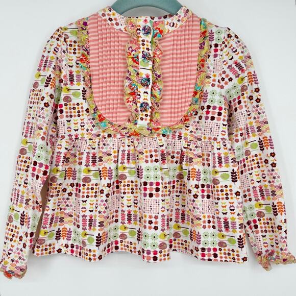 Matilda Jane Girl's Cornelia Libby Floral Top Apples Ruffles Size 2 - Picture 1 of 6